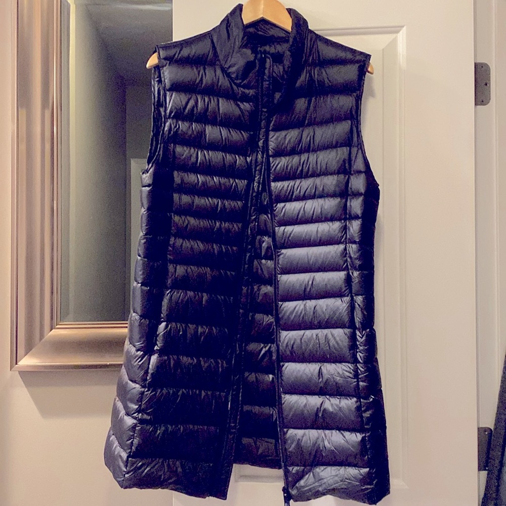 Large long lightweight down vest